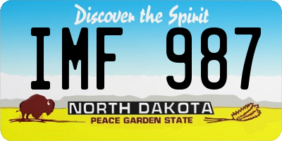 ND license plate IMF987