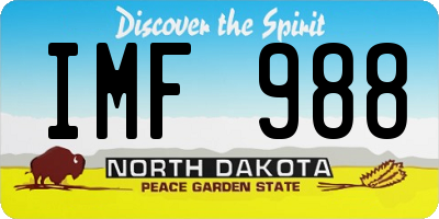ND license plate IMF988