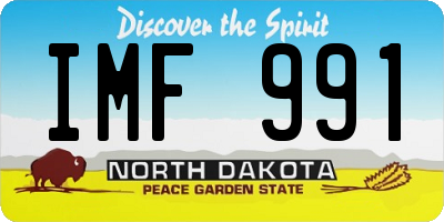ND license plate IMF991