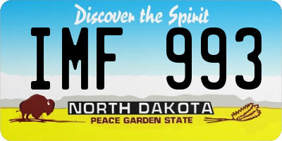 ND license plate IMF993