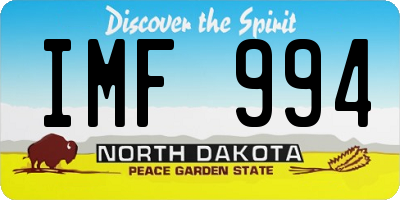 ND license plate IMF994