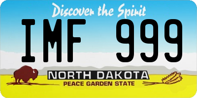 ND license plate IMF999