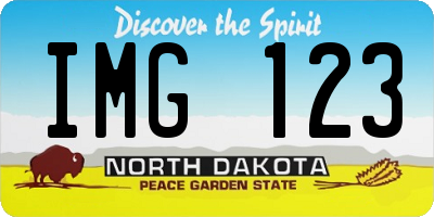 ND license plate IMG123