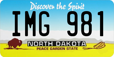ND license plate IMG981