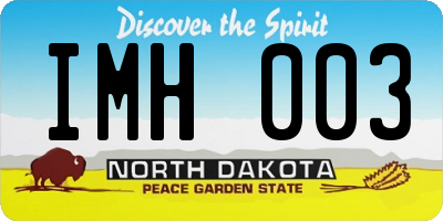 ND license plate IMH003