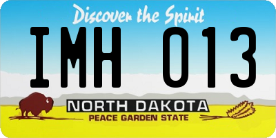 ND license plate IMH013