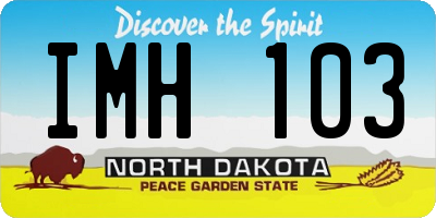 ND license plate IMH103