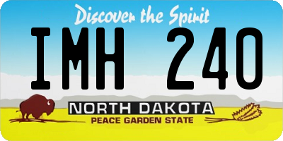 ND license plate IMH240