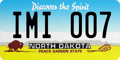 ND license plate IMI007