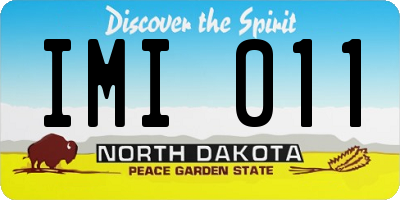 ND license plate IMI011