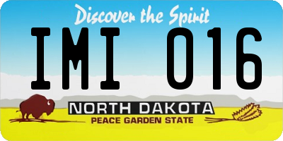 ND license plate IMI016