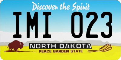 ND license plate IMI023