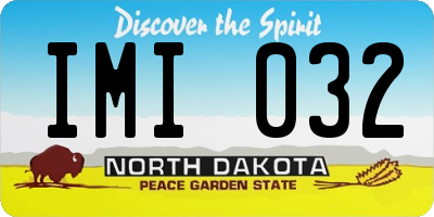 ND license plate IMI032
