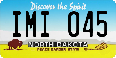 ND license plate IMI045