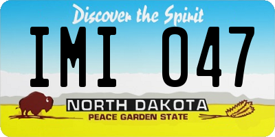 ND license plate IMI047