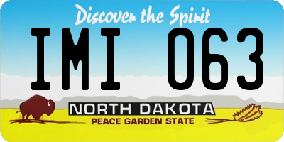 ND license plate IMI063