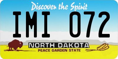 ND license plate IMI072