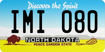 ND license plate IMI080