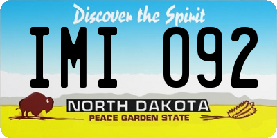 ND license plate IMI092
