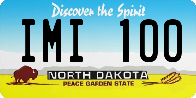 ND license plate IMI100