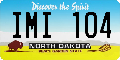 ND license plate IMI104