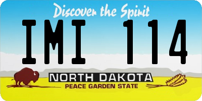 ND license plate IMI114