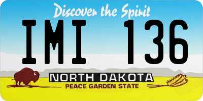 ND license plate IMI136