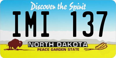 ND license plate IMI137