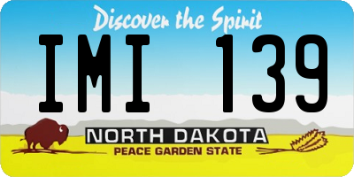ND license plate IMI139