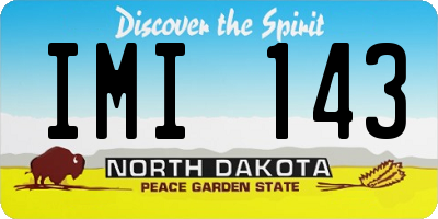 ND license plate IMI143