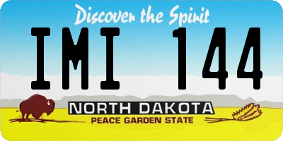 ND license plate IMI144
