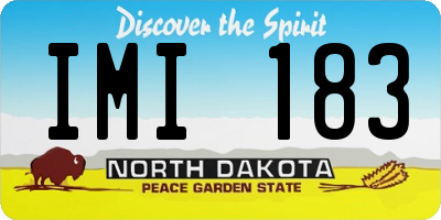 ND license plate IMI183
