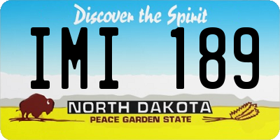 ND license plate IMI189