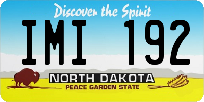 ND license plate IMI192