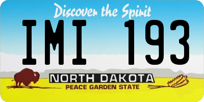 ND license plate IMI193