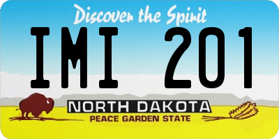 ND license plate IMI201