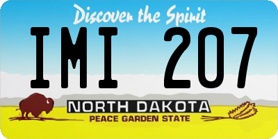 ND license plate IMI207