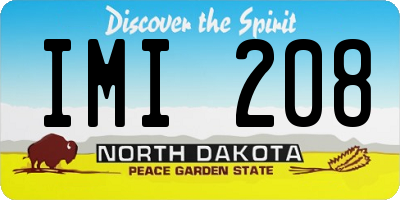 ND license plate IMI208