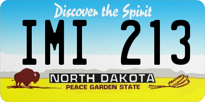ND license plate IMI213