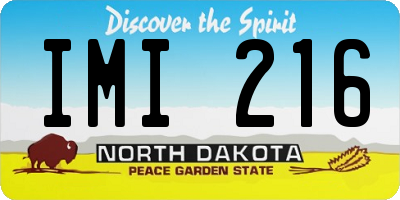 ND license plate IMI216