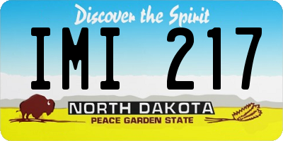 ND license plate IMI217