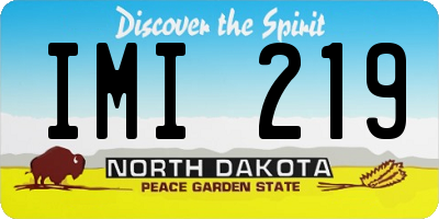 ND license plate IMI219