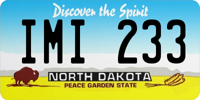 ND license plate IMI233