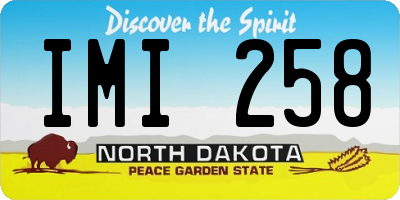 ND license plate IMI258