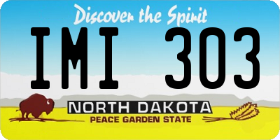 ND license plate IMI303
