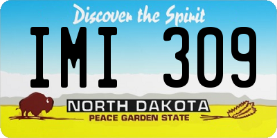 ND license plate IMI309