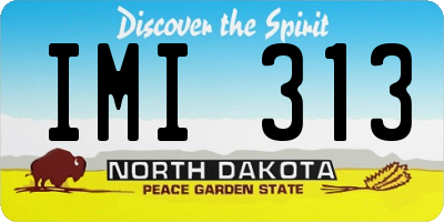 ND license plate IMI313