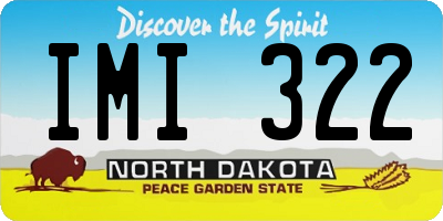 ND license plate IMI322