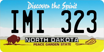 ND license plate IMI323