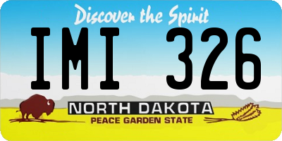 ND license plate IMI326